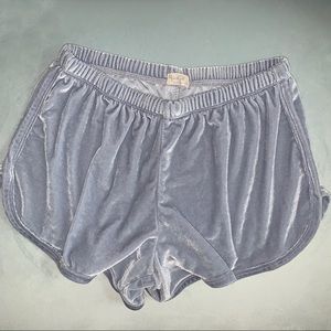 john galt blue velvet shorts